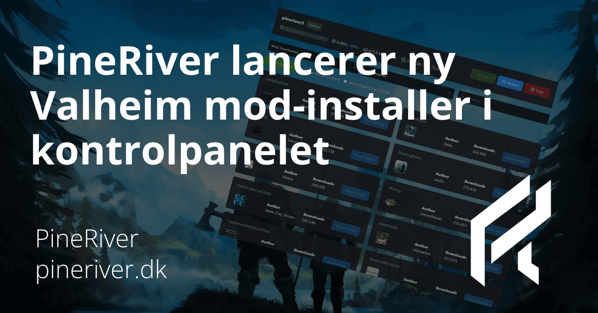 PineRiver lancerer ny Valheim mod-installer i kontrolpanelet